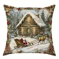 Axyaa Christmas Cabin & Snowman Pillow Covers for Sofa, Bedroom, Car