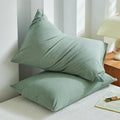 Axyaa Soft Cotton Pillowcase Chequer Grid Pattern 48x74cm Bedding Pillow Cover Set
