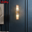 Axyaa Crystal Corner Wall Lamp Sconce - Modern Bedroom Living Room LED Lighting