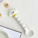 Axyaa Cute Korean Cartoon Ceramic Plates Spoon Set Kitchen Tableware