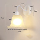 Axyaa Glass Iron LED Wall Sconce Pull Chain Switch Stair Light - White