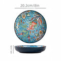 Axyaa Bohemian Ceramic Plate: Creative Western Food Fruit Plate, Oven Microwave Safe