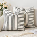 Axyaa Farmhouse Patchwork Beige Pillow Covers Set