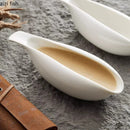 Axyaa White Ceramic Gravy Boat Milk Jug Steak Sauce Seasoning Pot Tableware