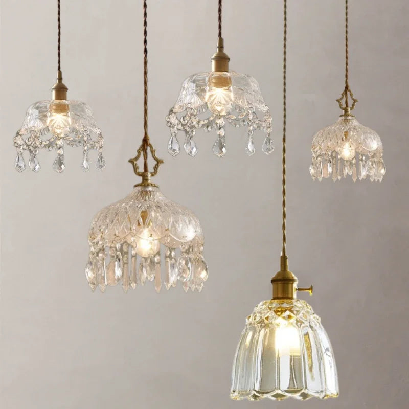 Axyaa Nordic Luxury Crystal Pendant Lamp for Bedroom, Kitchen, and Dining Room