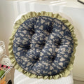 Axyaa Small Floral Rattan Chair Seat Cushion with Lace Round Design