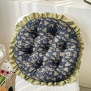 Axyaa Small Floral Rattan Chair Seat Cushion with Lace Round Design