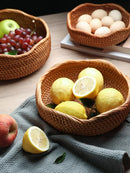 Rattan Basket Snack Bread Fruit Tray by Axyaa