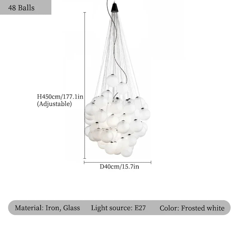 Luxury Glass Balls Ceiling Chandelier by Axyaa - Modern LED Staircase Pendant Light
