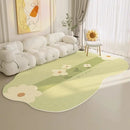 Axyaa Irregular Shape Fluffy Flower Carpet Soft Plush Rug for Living Room and Bedroom