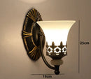 Axyaa Rustic Glass Shade Chandelier - Vintage Metal Hanging Lamp for Living Room