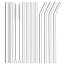 Axyaa High Borosilicate Glass Straw Set for Bubble Tea Smoothies Cocktails