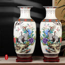 Axyaa 35cm Ceramic Vase: Chinese Decorative Crafts for Living Room, Dried Flowers