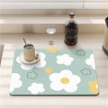 Axyaa Cartoon Flowers Silicone Coasters - Absorbent Kitchen Drying Mat