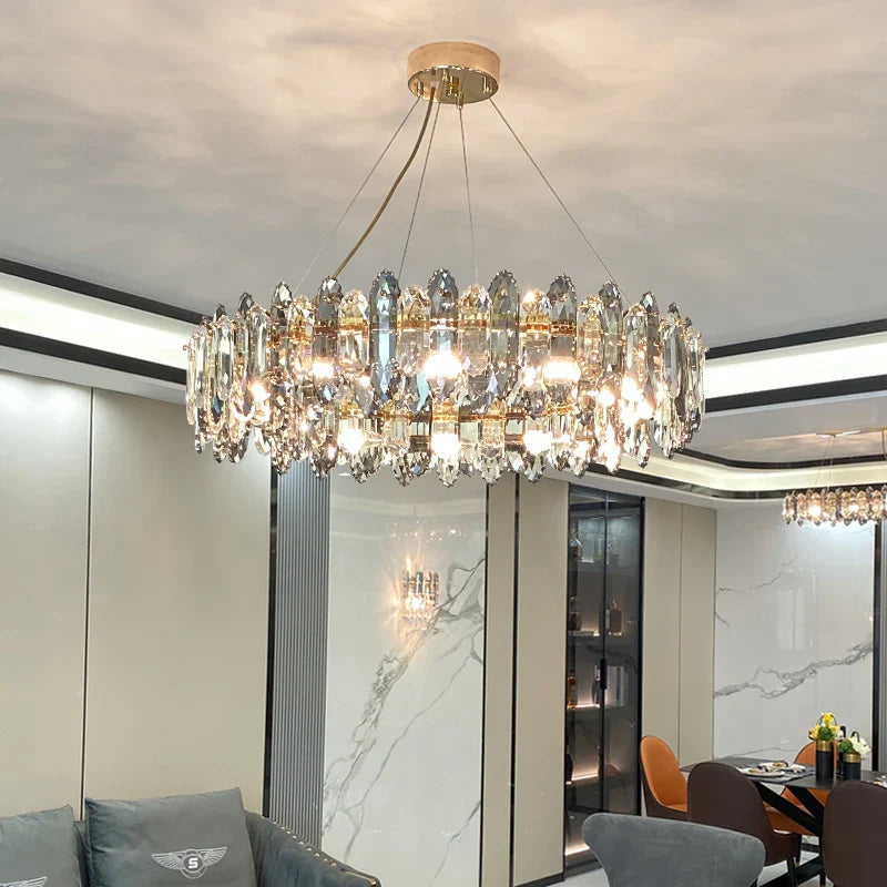 Axyaa Crystal Chandelier: Nordic-Style Luxe Lighting for Living, Dining & Bedroom