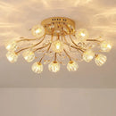 Axyaa Gold Flower Frame Chandelier LED Flush Mount Ceiling Light
