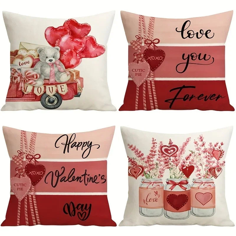 Axyaa Love Balloon Bear Decorative Pillowcase for Home Sofa Cover