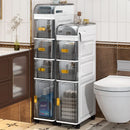 Axyaa Narrow Storage Cabinet: Multi-Tier Slim Organizer for Bathroom/Living Room