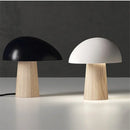 Axyaa Wood Grain Mushroom Table Lamp LED Light for Home Decor