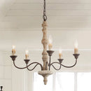 Retro French Wood Chandelier | Axyaa Nordic Pendant Lamp for Home, Kitchen, Living Room