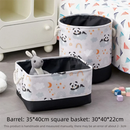 Axyaa Canvas Laundry Basket: Foldable High-capacity Waterproof Storage for Kids - Animal Design