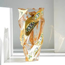 Axyaa Crystal Glass Vase Gold Enamel European Decoration Housewarming Gift