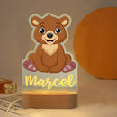 Axyaa Acrylic USB NightLight with Custom Name, Animal Design for Kids' Bedroom Décor