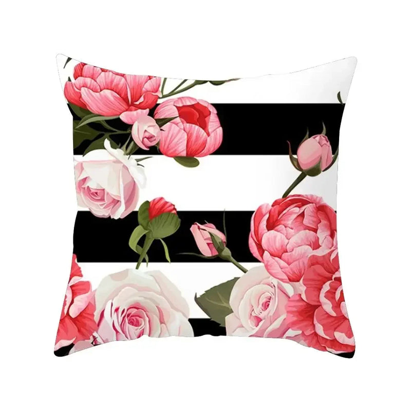 Axyaa Plant Flower Printed Pillow Case for Sofa & Home Decoration