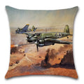 Axyaa Retro Airplane Cartoon Pattern Cushion Cover