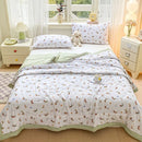 Axyaa Washed Cotton Printed Summer Quilt - Machine Washable Thin Quilt