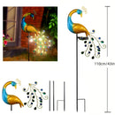 Axyaa Solar Peacock Garden Light - Outdoor Decor Handcrafted Metal with Gems