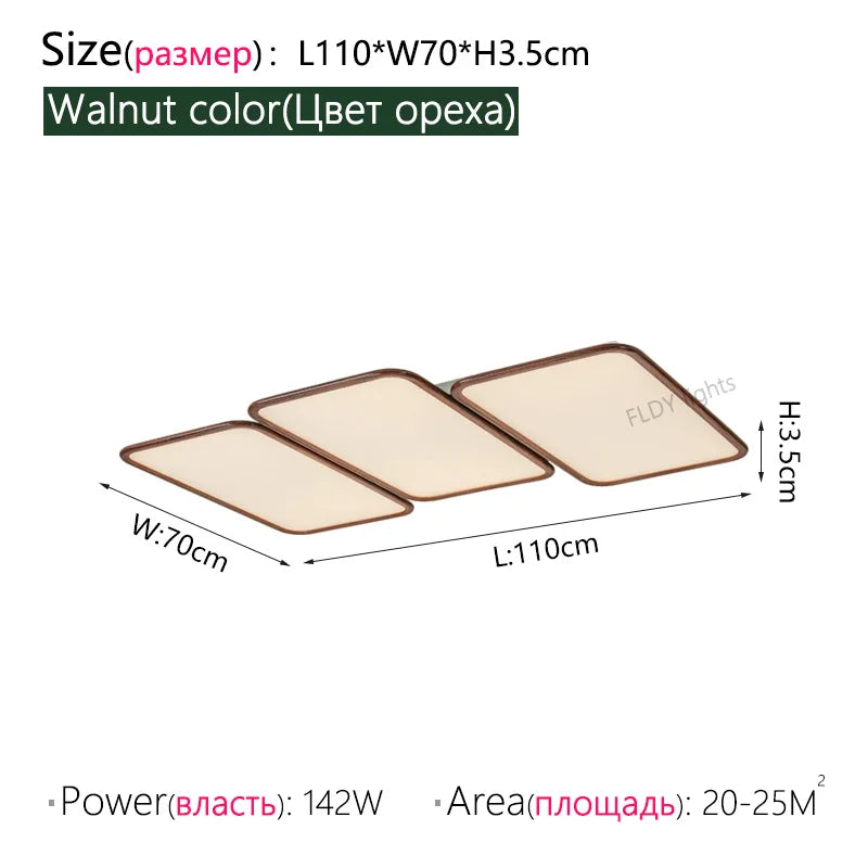 Axyaa Ultra-Thin Rectangular Ceiling Lamp for Living Room with Full Spectrum Eye Protection