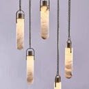 Axyaa Industrial Marble Iron Chain LED Chandelier for Home Décor