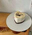 Axyaa White Ceramic Dessert Plate Set - Minimalist Sushi Snack Cake Frosted Dish