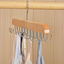 Axyaa 20-Hook Wooden Clothes Hanger Organizer