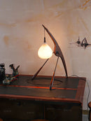 Axyaa Black Walnut Mantis Desk Lamp Retro Solid Wood Bedroom Lighting