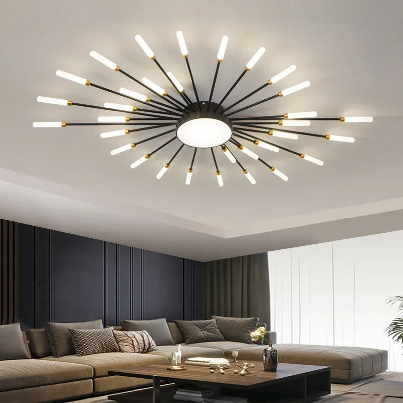 Nordic Gold Chandelier LED Ceiling Lights by Axyaa: Elegant Home Lighting for Various Spaces