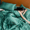 Axyaa Embroidered Tencel Cool Quilt Set with Ice Silk for Summer Luxe Comfort