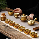 Axya Luxury 24k Gold Tea Set: Bone Teapot & Teacup Set