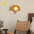 Axyaa Ginkgo Biloba Resin Wall Lamp LED: Art Decor for Bedroom, Living Room, Cafe