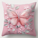 Pink Roses Butterflies Pillow Covers - Axyaa Home Decor