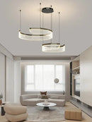 Axyaa Minimalist Circular Chandelier for Elegant Indoor Lighting.