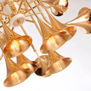 Axyaa Flared Trumpet Chandelier 12/16/24 Head Rose Gold Kitchen Island Lamp