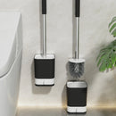 Axyaa Wall Mount Toilet Brush with Detachable Holder - Long Handle, No Dead Corners