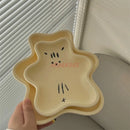 Axyaa Cream Bear Cute 3D Alien Ceramic Dessert Salad Plate - Household Tableware