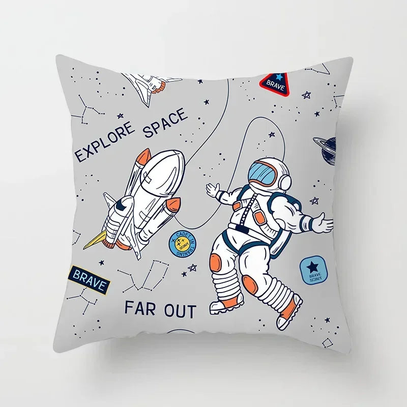 Axyaa Astronaut Theme Polyester Pillowcase Sofa Chair Cover 45x45cm