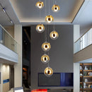Axyaa Staircase Chandeliers LED Pendant Light Modern Home Decor Indoor Lighting