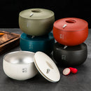 Axyaa Stainless Steel Double-layer Japanese-style Insulated Food Container Salad Bowl