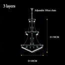 Axyaa Brass Gold Silver Crystal Chandelier Pendant Dimmable Ceilings Lustre