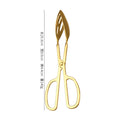 Axyaa Stainless Steel Food Tongs with Golden Handle